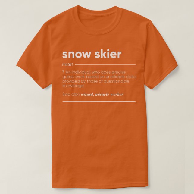 Camiseta Snow Skip Definition Funny Noun (Diseño del anverso)