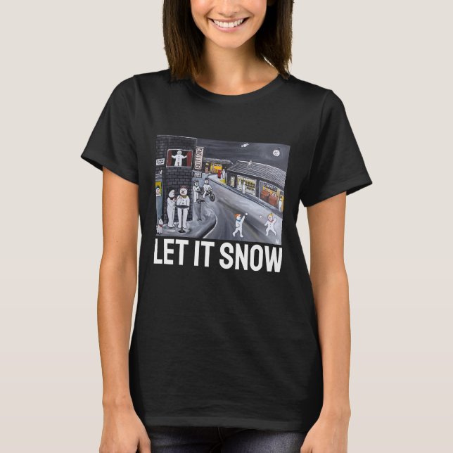 Camiseta Snow Town Painting by Alfred Fox (Anverso)