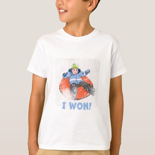 Camiseta Snow Tubing Kids, I Won! (Anverso)