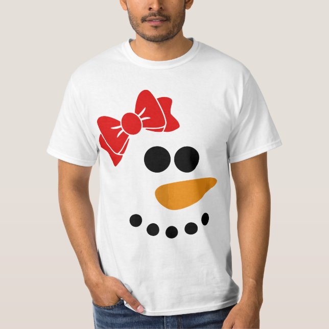 Camiseta Snow Woman Christmas Character Face  (Anverso)