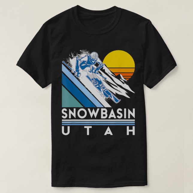 Camiseta Snowbasin Utah Retro Ski (Diseño del anverso)