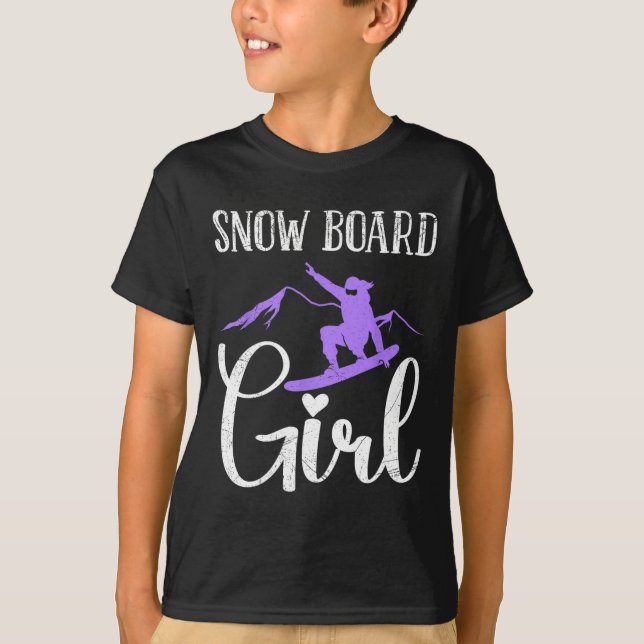Camiseta Snowboader El Chica de la Junta de Nieve Funny Chi (Anverso)