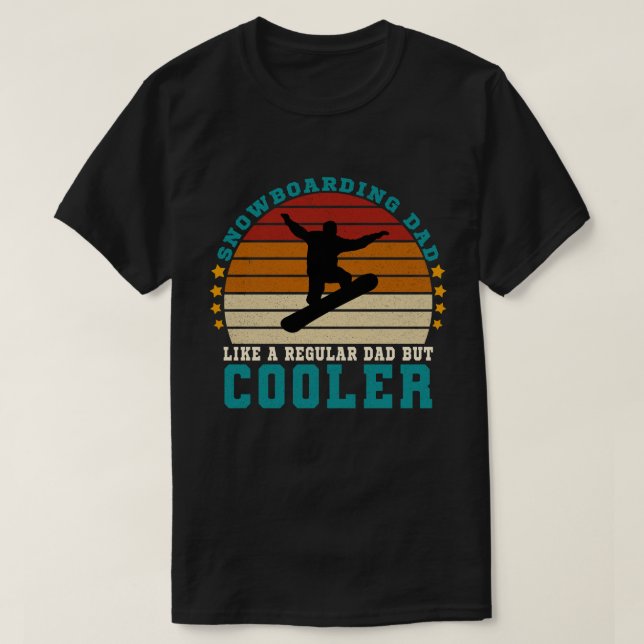 Camiseta Snowboard a papá como un papá común pero más frío (Diseño del anverso)