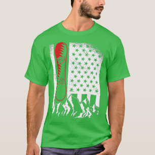 Camiseta Snowboard Bandera Americana Invierno Deporte Nieve