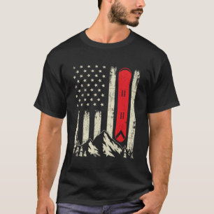 Camiseta Snowboard Bandera de Estados Unidos Snowboarder Wi