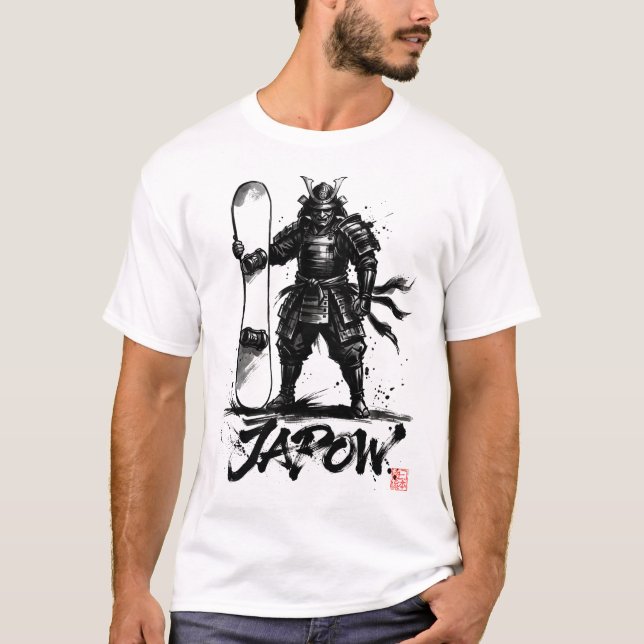 Camiseta Snowboard Brush Art - Standing Samurai snowboard  (Anverso)