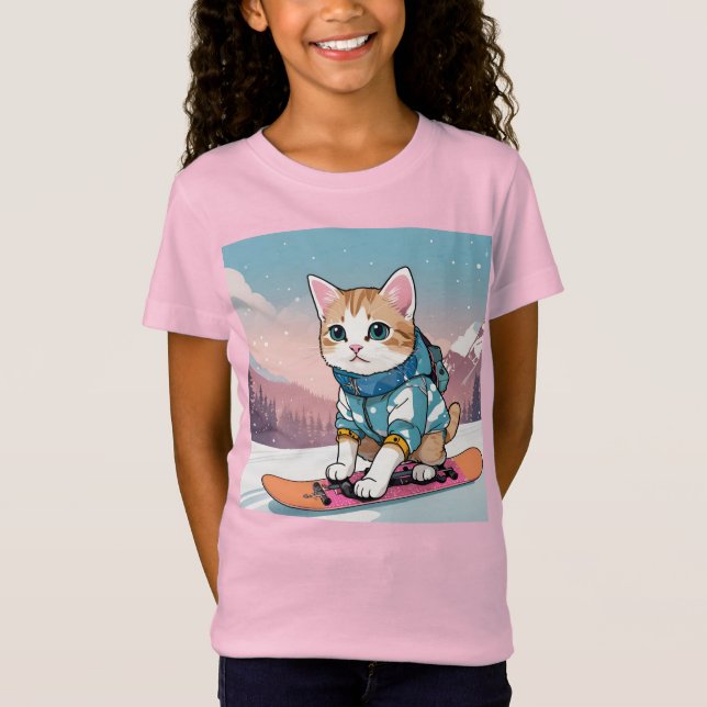 Camiseta Snowboard Cat Anime Adventure (Anverso)
