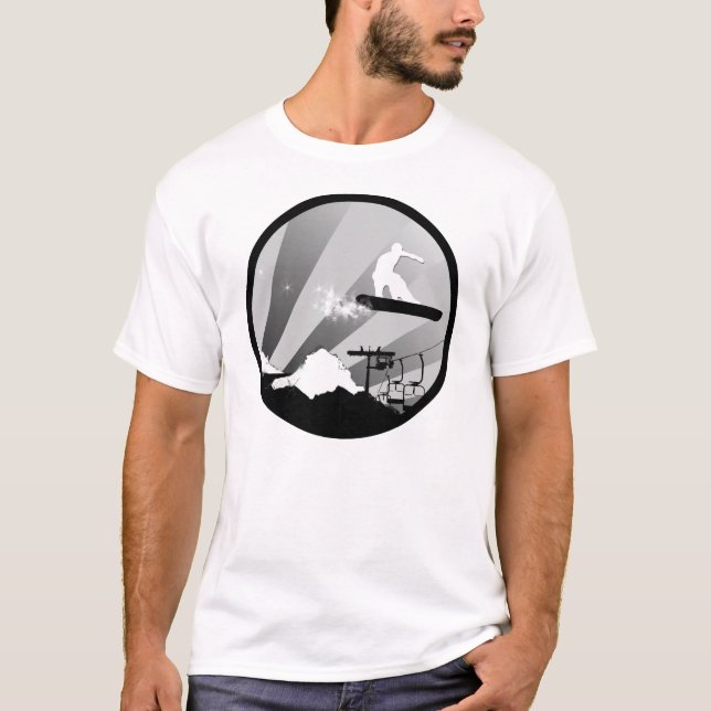 Camiseta snowboard. círculo. (Anverso)