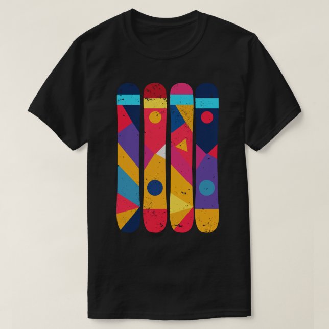 Camiseta Snowboard colorido (Diseño del anverso)
