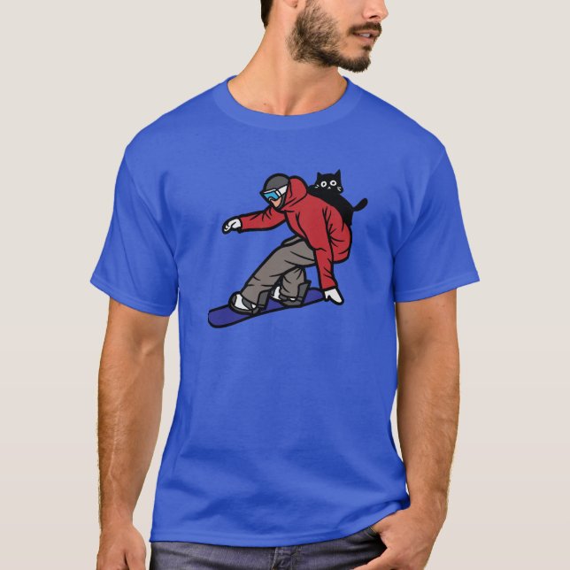 Camiseta Snowboard con mi gato (Anverso)