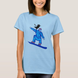 Camiseta Snowboard con un acto de equilibrio de gatos