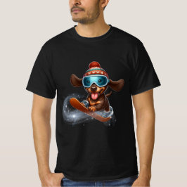 Camiseta snowboard dachshund