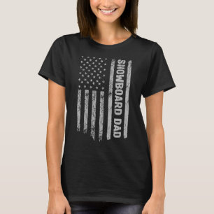 Camiseta Snowboard Dad America Us Flag Patriot Vintage