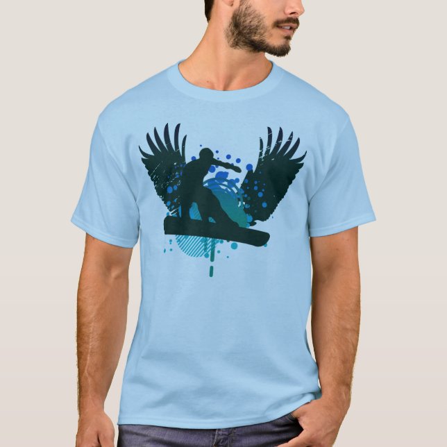 Camiseta snowboard de alta fidelidad. el océano se desvanec (Anverso)