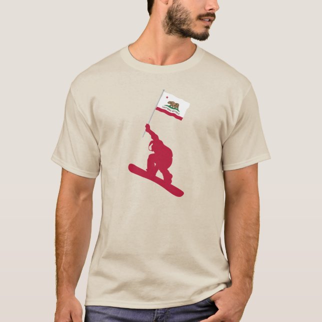 Camiseta Snowboard de bandera de California (Anverso)
