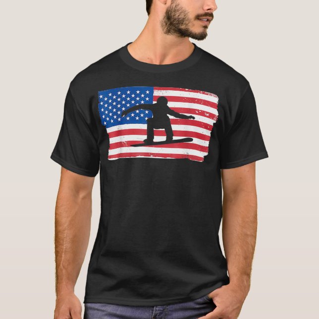 Camiseta Snowboard de EE.UU. Bandera estadounidense patriót (Anverso)