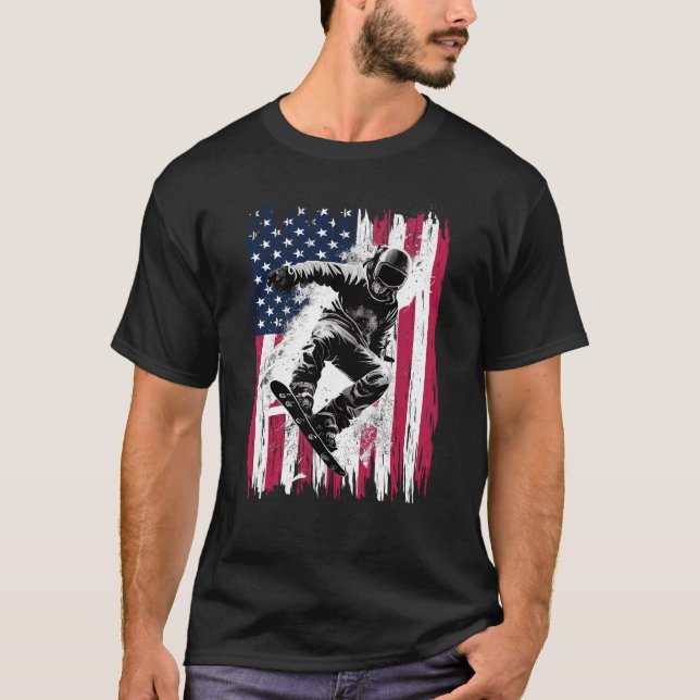 Camiseta Snowboard De Esquiador De Montaña Guay Para Hombre (Anverso)