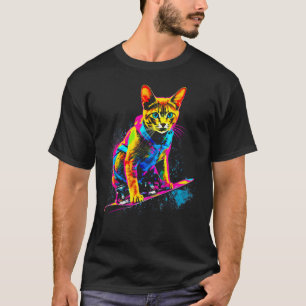 Camiseta Snowboard de gato abisano