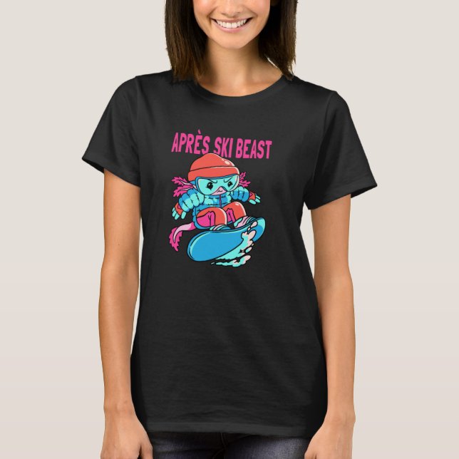 Camiseta Snowboard de los Chicas Apres Ski Axolotl (Anverso)