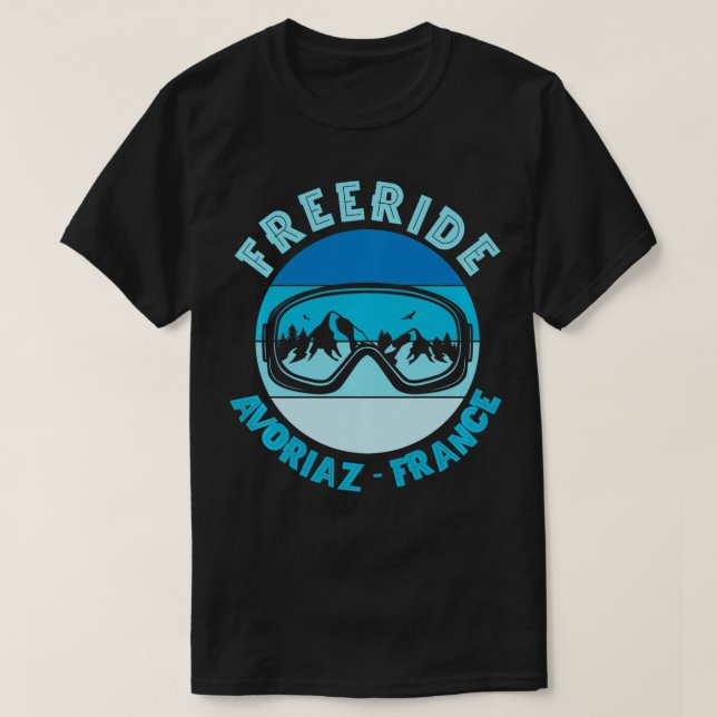 Camiseta Snowboard Freeride Mask Avoriaz France (Diseño del anverso)