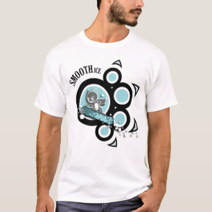 Camiseta Snowboard fresca del gato azul