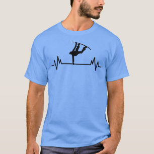 Camiseta Snowboard Heartbeat Funny Fan Deportivo de Inviern