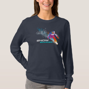 Camiseta Snowboard Larga manga de las mujeres