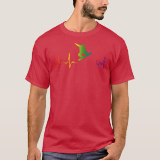 Camiseta Snowboard LGBTQ Heartbeat LGBTQIA por Snowboarder