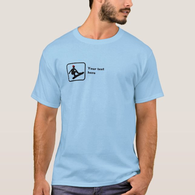 Camiseta Snowboard — Logotipo pequeño — Personalizable (Anverso)