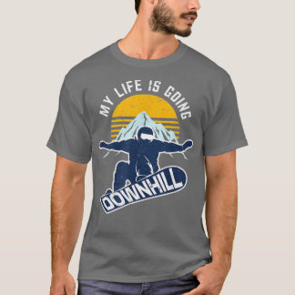 Camiseta Snowboard Mi vida va bajando los deportes de invie