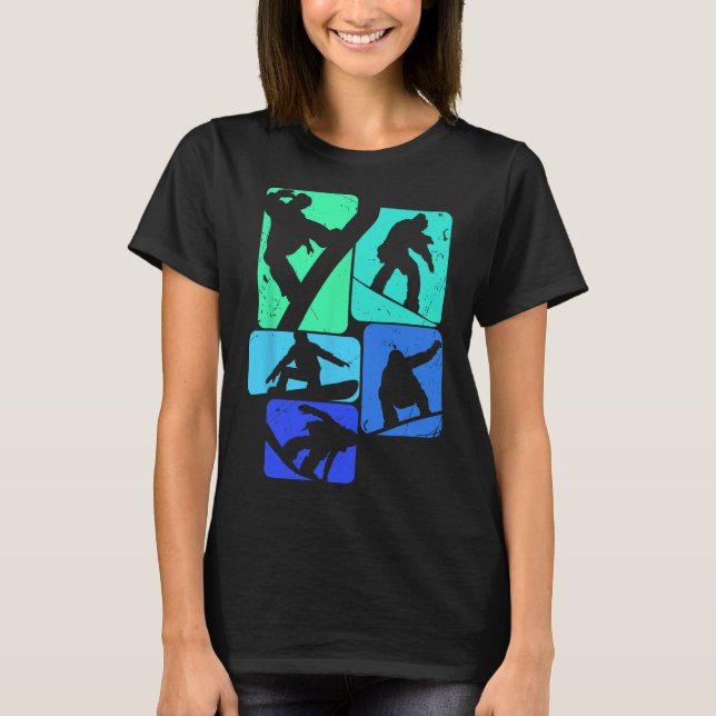 Camiseta Snowboard Para Hombres Retro Snowboarder (Anverso)