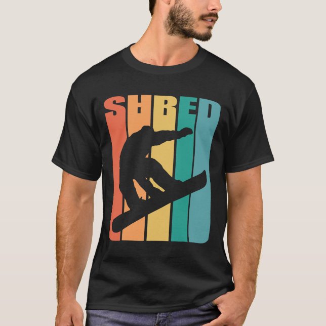 Camiseta Snowboard Retro 70s Imagen Silhouette Fun Gift Sn (Anverso)