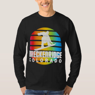 Camiseta Snowboard Retro Sol Snowboarder Color del rompecab