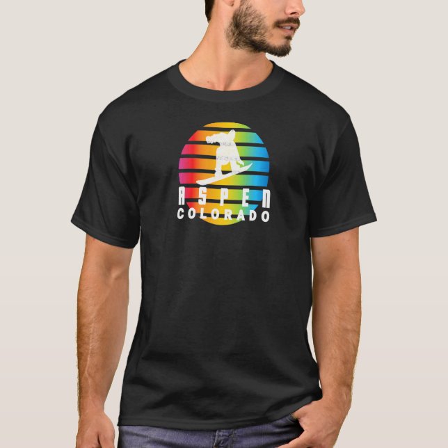 Camiseta Snowboard Retro Sun Snowboard Aspen Colorado (Anverso)