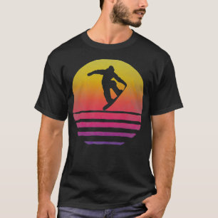 Camiseta Snowboard Retro Vintage Sunset Old School Funny