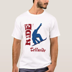 Camiseta Snowboard roja del telururo del paseo