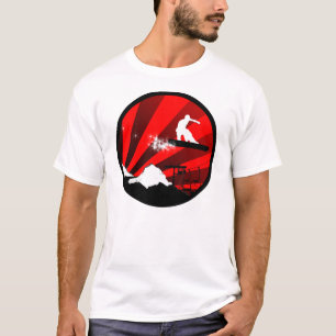 Camiseta snowboard. rojo