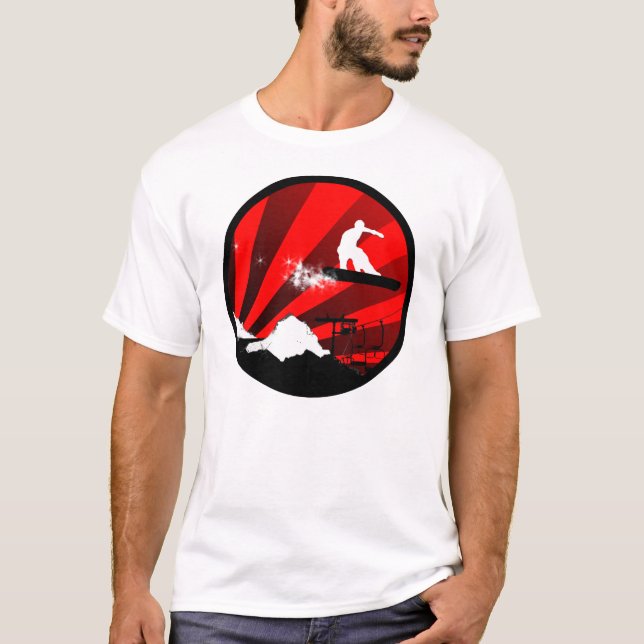 Camiseta snowboard. rojo (Anverso)