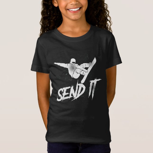 Camiseta Snowboard Send It Vintage (Anverso)