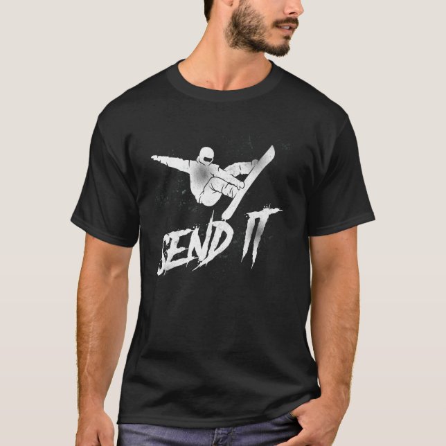 Camiseta Snowboard Send It Vintage (Anverso)