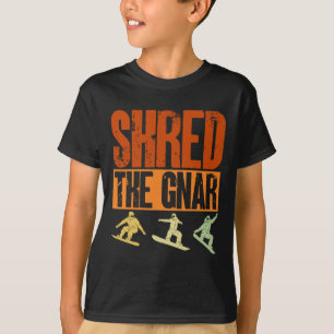 Camiseta Snowboard Shred The Gnar Ski Winter Mountain Gift
