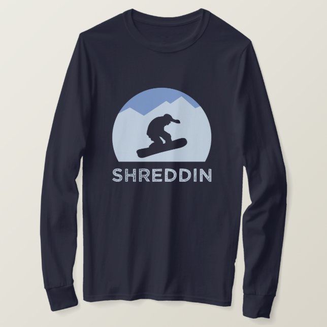 Camiseta Snowboard Silhouette Shreddin Long Sleeve (Anverso del diseño)