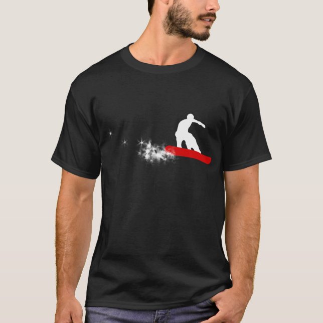 Camiseta snowboard. simple. rojo (Anverso)