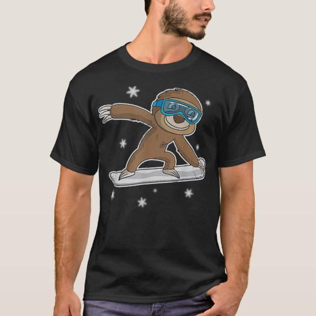 Camiseta Snowboard Sloth Snowboarder Snowboard Winter Sp (Anverso)