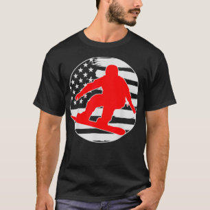 Camiseta Snowboard Snowboard Bandera Estadounidense 4 De Ju