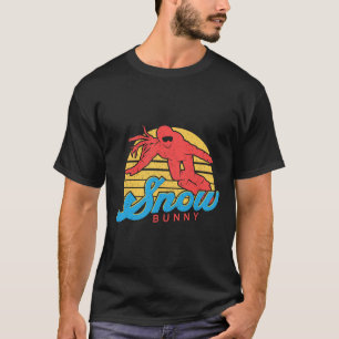 Camiseta Snowboard Snowboard Chica de conejo retro vintage