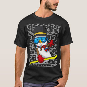 Camiseta Snowboard Snowboarder Navidades feos