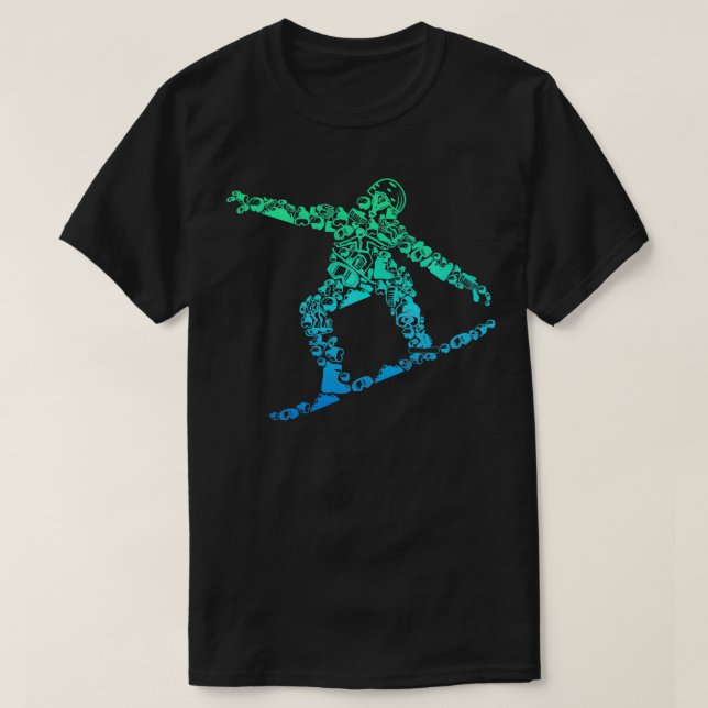 Camiseta Snowboard Snowboarder Snowboard Hombres Niños (Diseño del anverso)