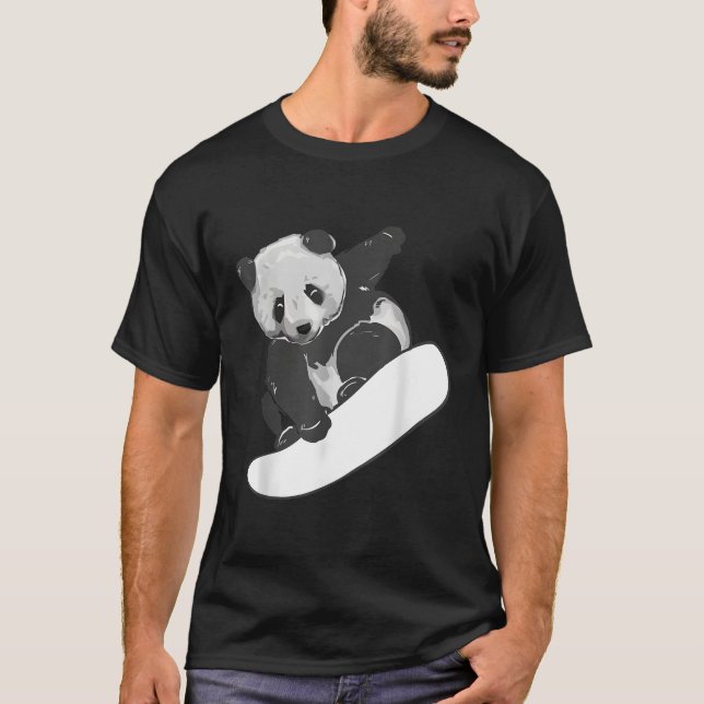 Camiseta Snowboard Snowboarding Panda (Anverso)