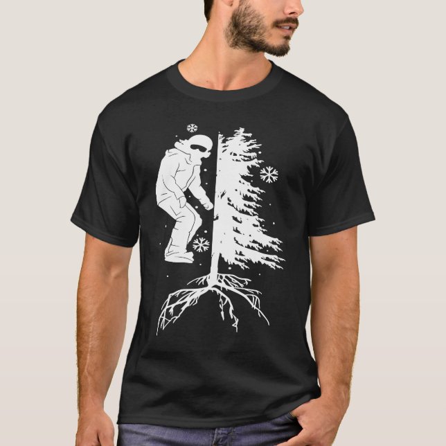 Camiseta Snowboard Snowborder Off Piste Tree (Anverso)